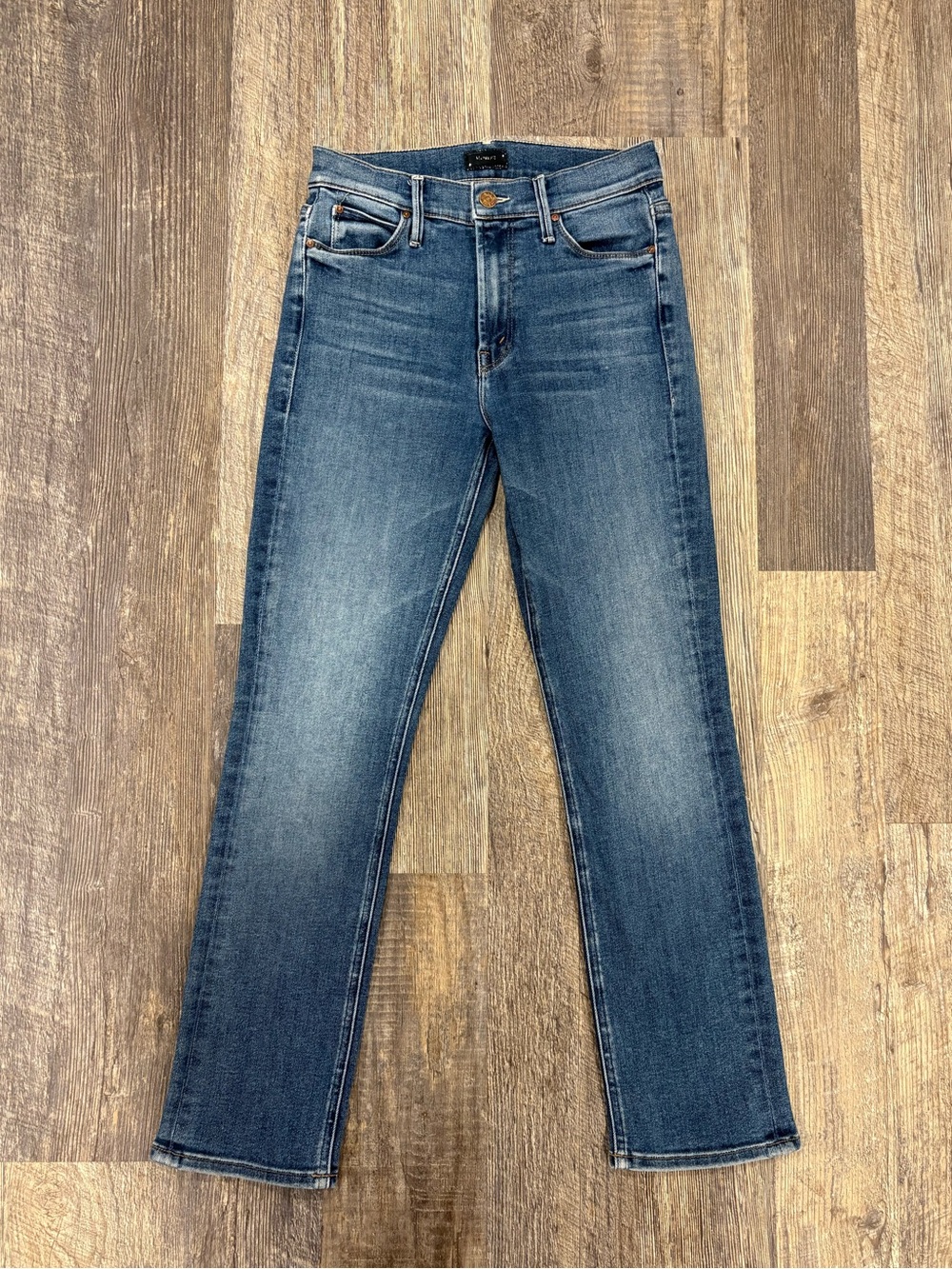 MOTHER The Mid Rise Dazzler Ankle Jeans Medium Wash Blue Size 27